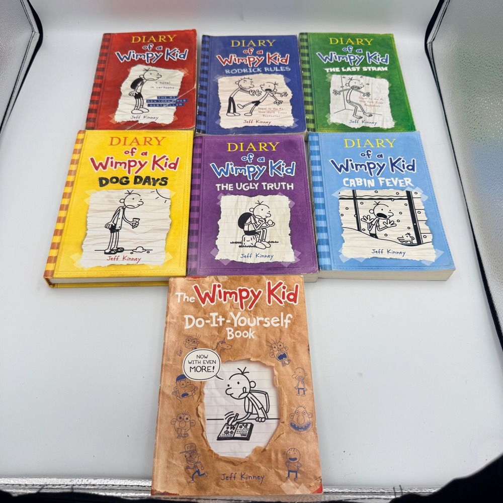 Diary of a Wimpy Kid Book Lot Jeff Kinney 1-6 Plus DIY Book Hardcover Softcover